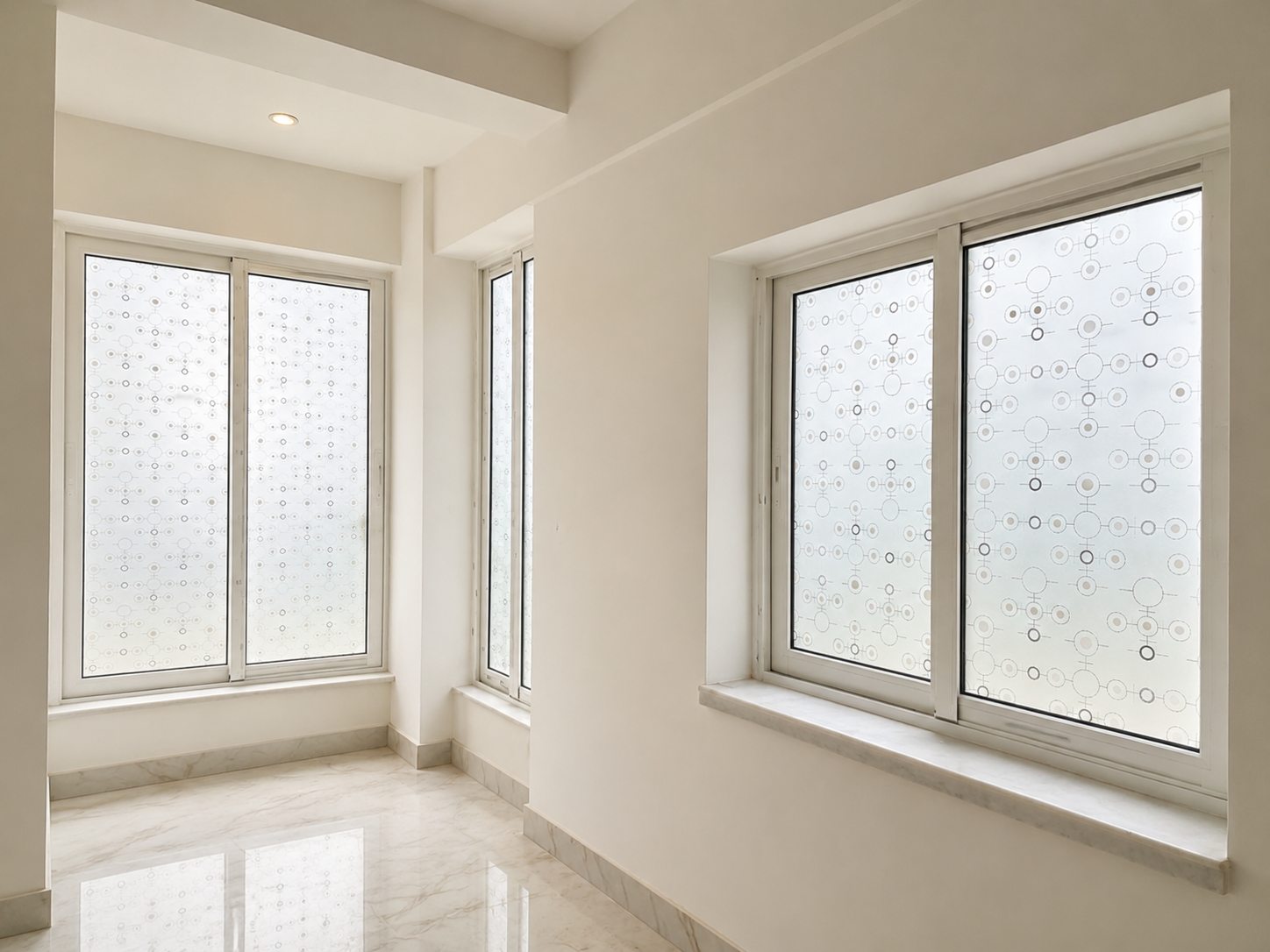 White UPVC Corner Windows
